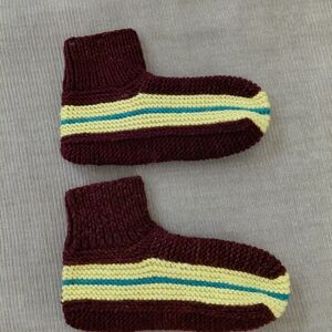 Handmade Knit Socks with Stripes